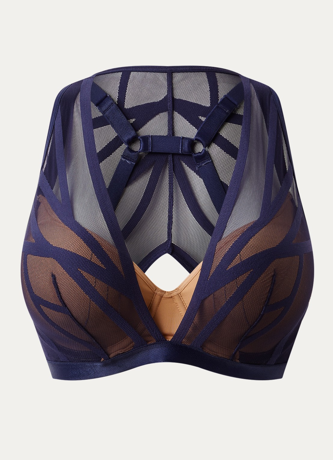 Marlies Dekkers The Illusionist beugel bh met overlay van mesh - voorkant 4 donkerblauw