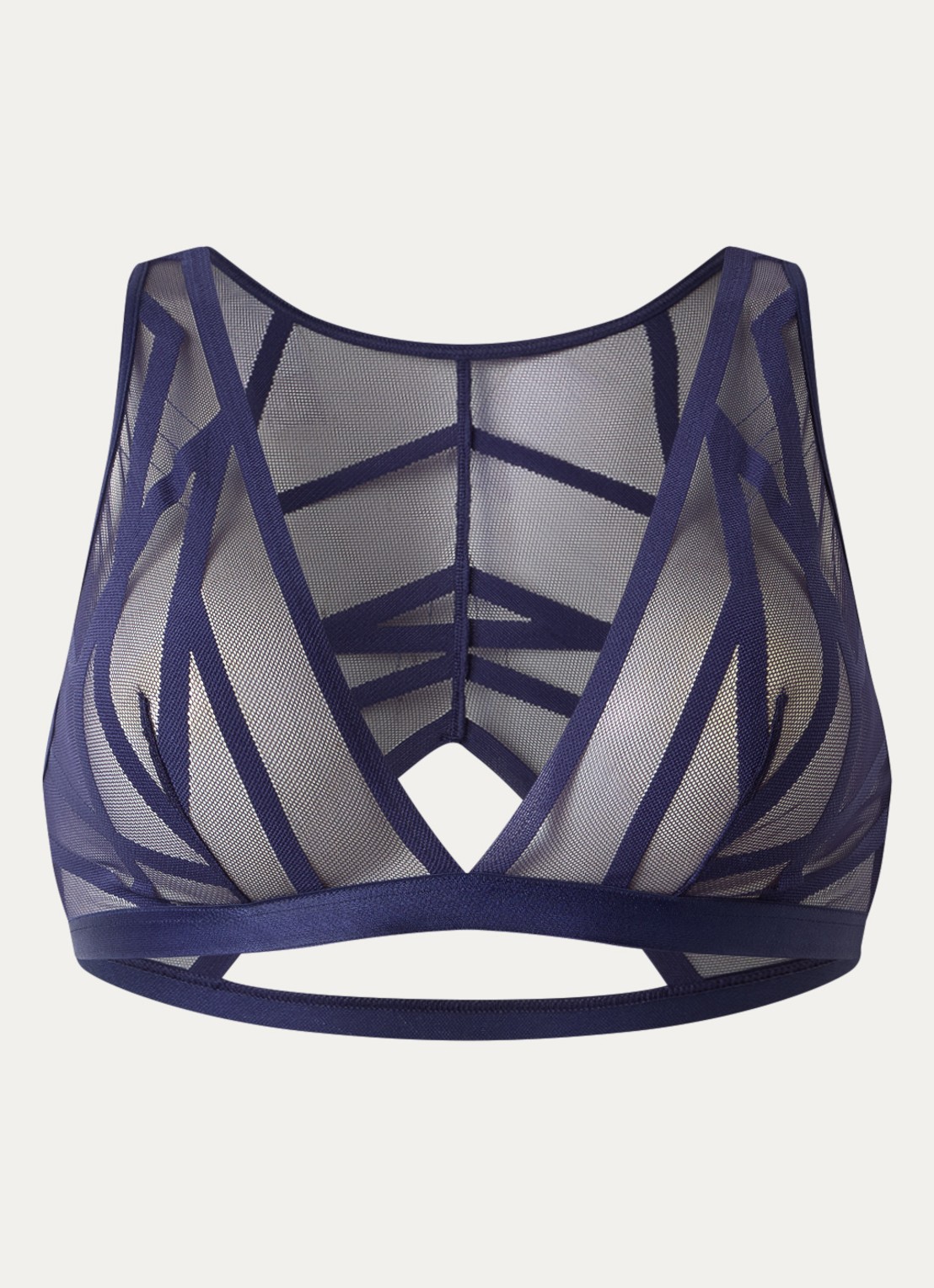 Marlies Dekkers The Illusionist bralette van mesh - voorkant donkerblauw