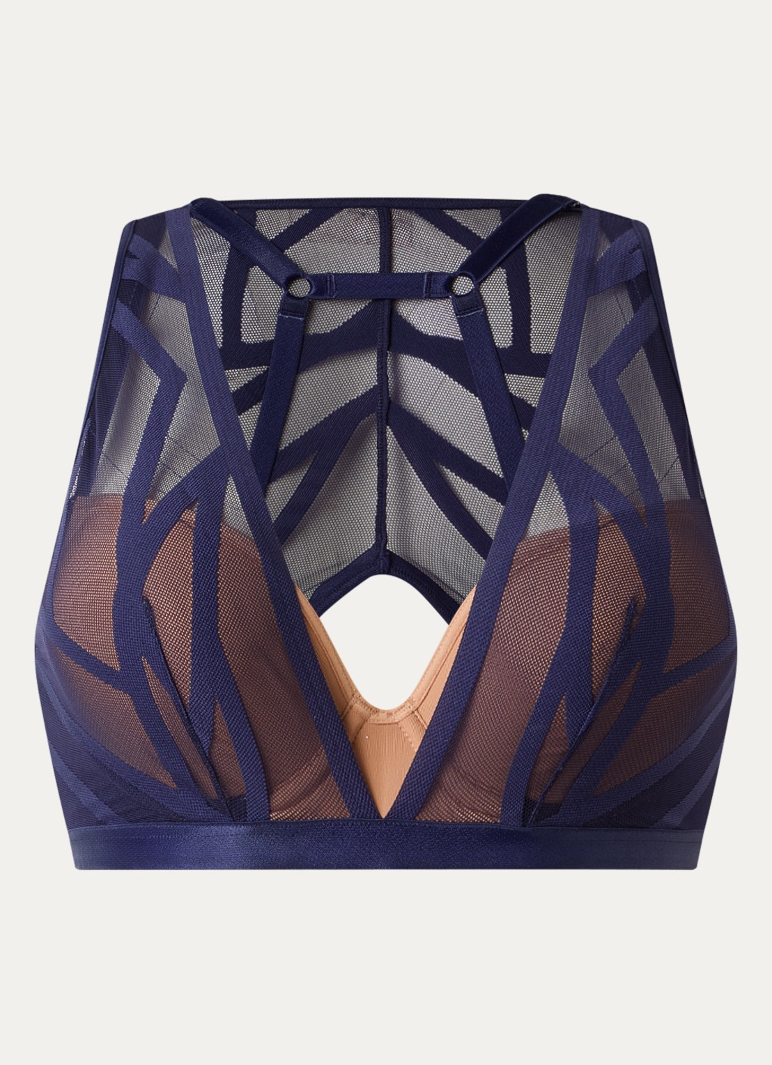 Marlies Dekkers The Illusionist push-up bh met overlay van mesh - voorkant 4 donkerblauw