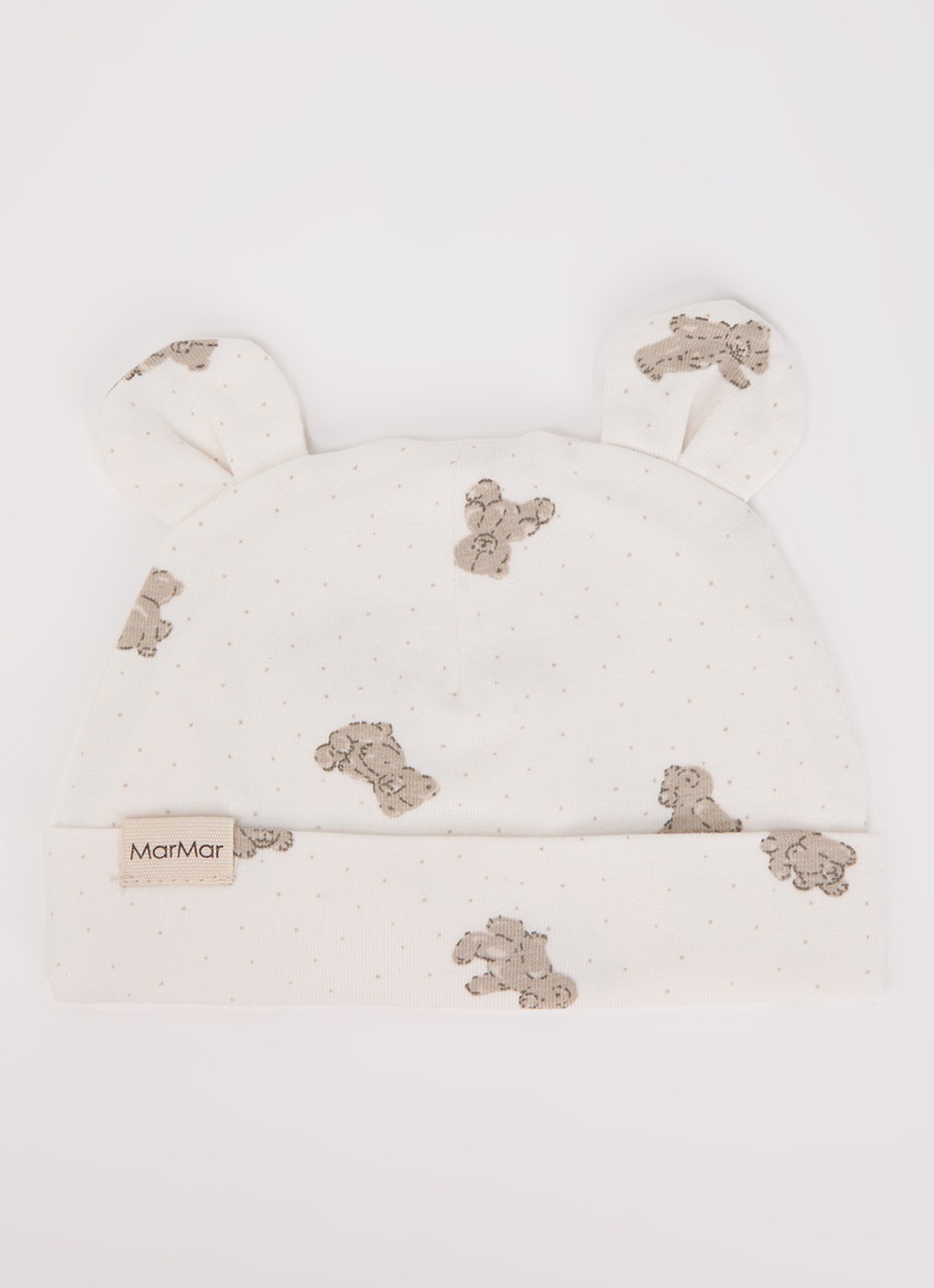 MarMar COPENHAGEN Aiko Ear muts in katoenblend - voorkant gebroken wit