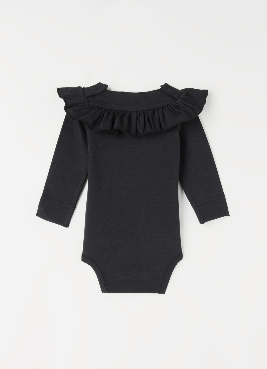 MarMar COPENHAGEN Bibbi romper met volant - voorkant 2 zwart