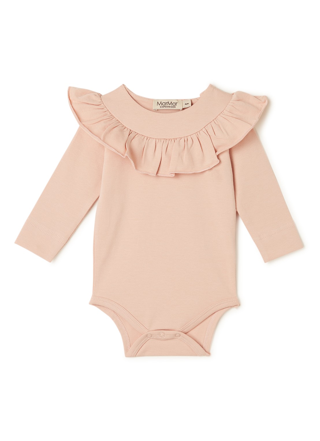 MarMar COPENHAGEN Bibbi romper met volant - voorkant oudroze