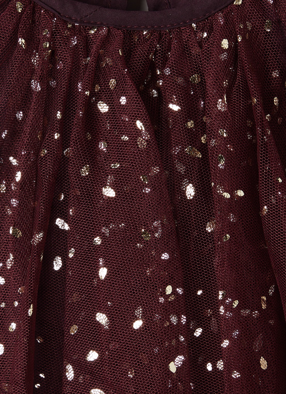 MarMar COPENHAGEN Daya jurk van tulle met lurex - detail aubergine
