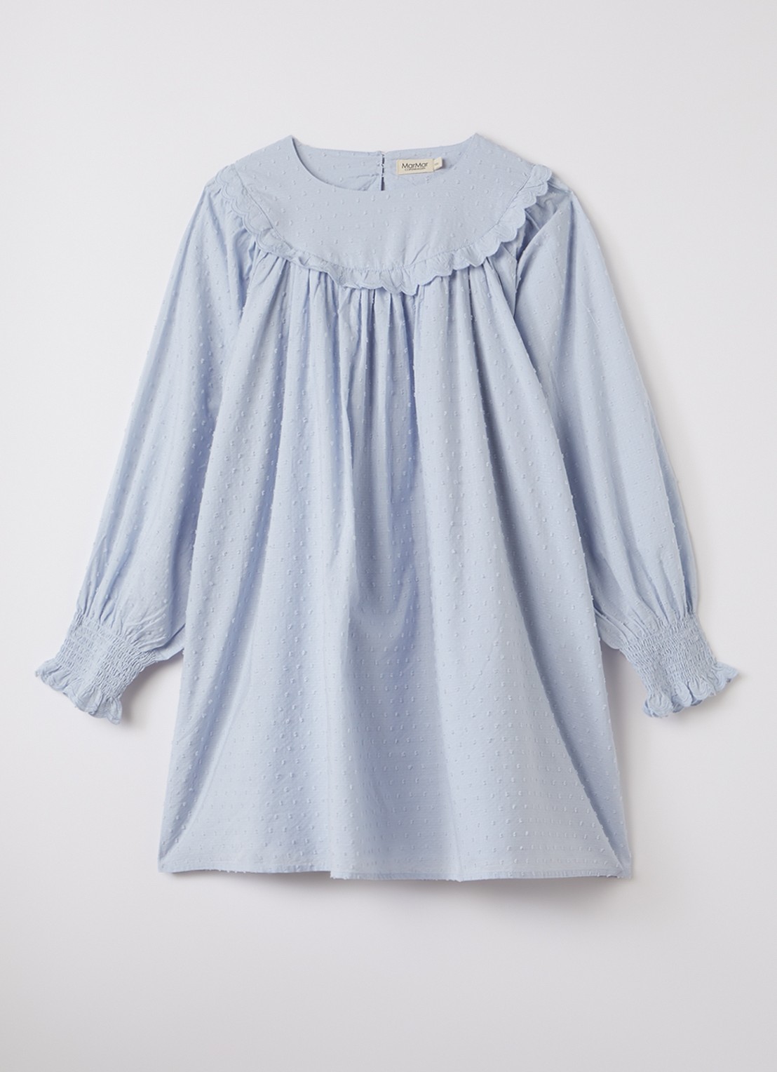 MarMar COPENHAGEN Drissy jurk met structuur - voorkant 6 lichtblauw