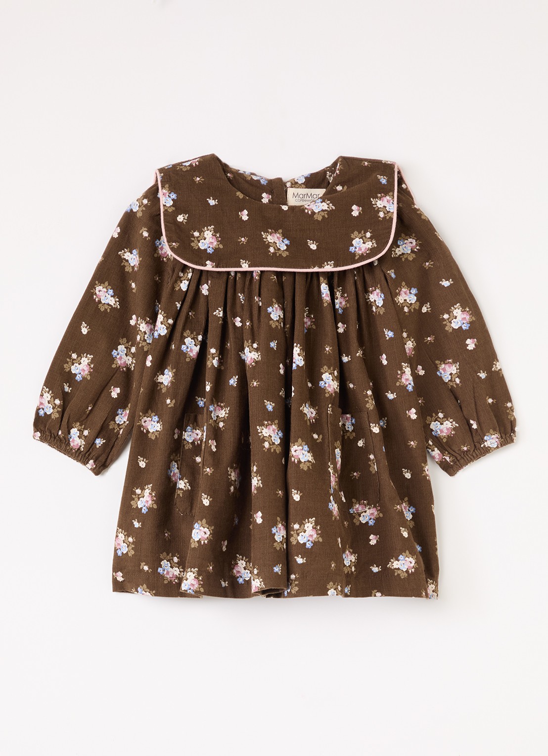 MarMar COPENHAGEN Dulle jurk met bloemenprint - voorkant bruin