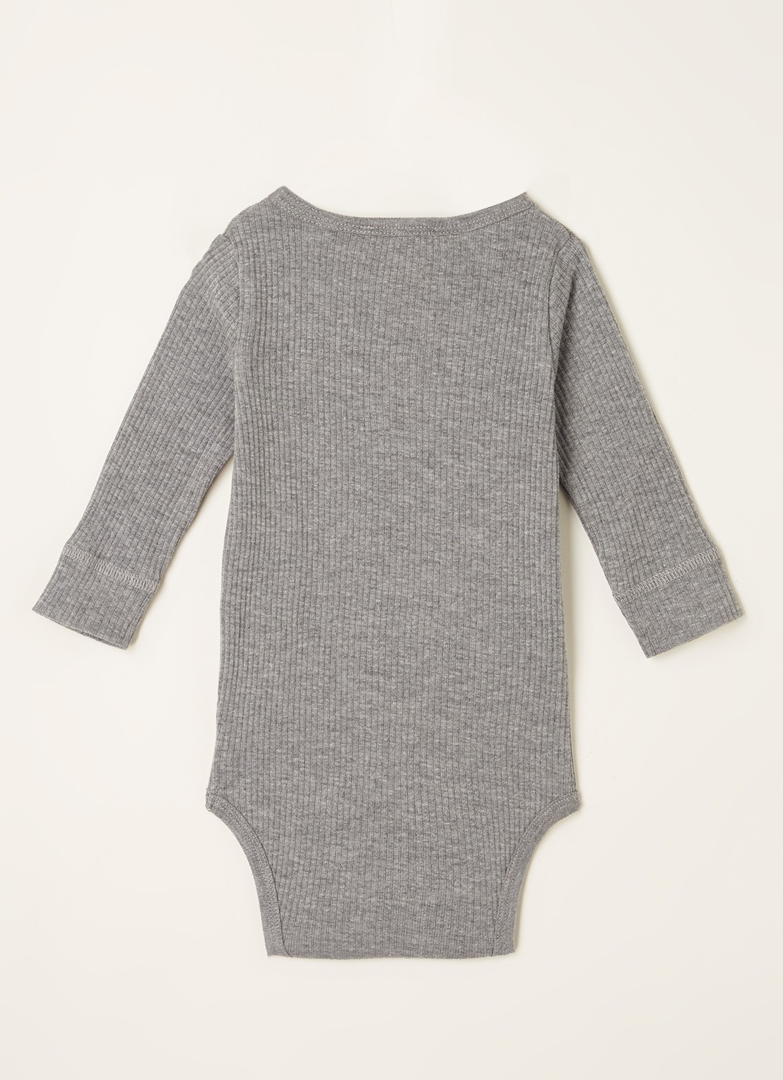 MarMar COPENHAGEN Henley romper met ribstructuur - voorkant 2 grijsmele