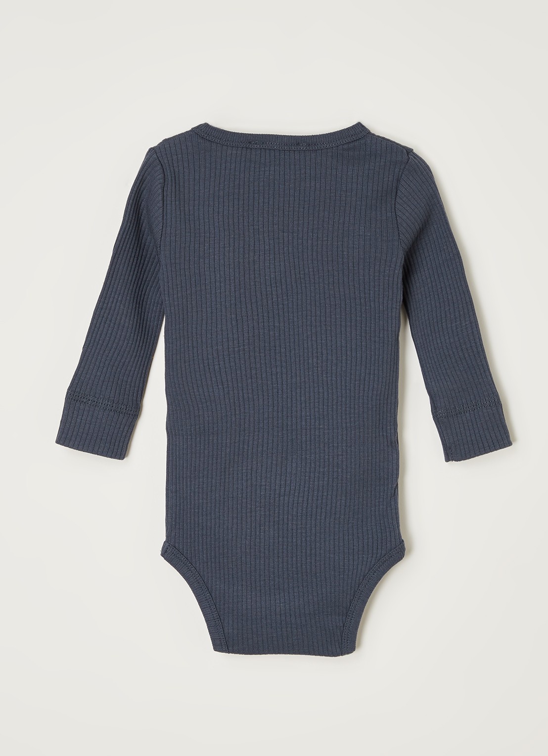 MarMar COPENHAGEN Henley romper met ribstructuur - voorkant 2 blauw