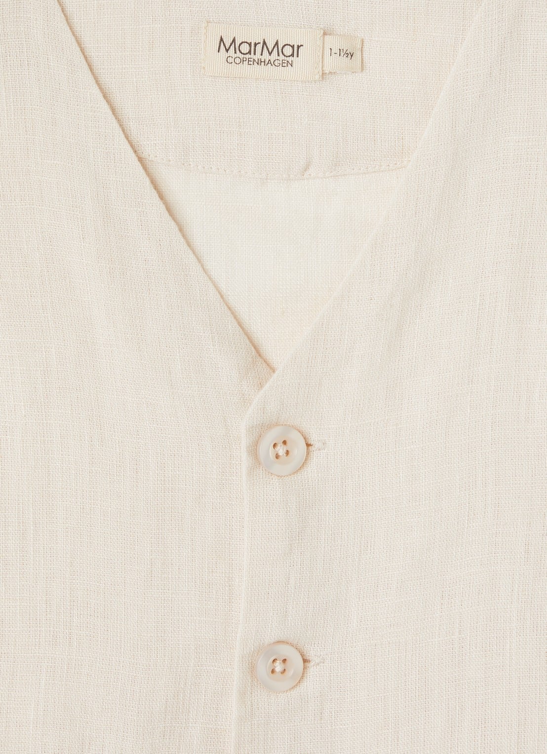 MarMar COPENHAGEN Jalfa gilet van linnen - detail beige