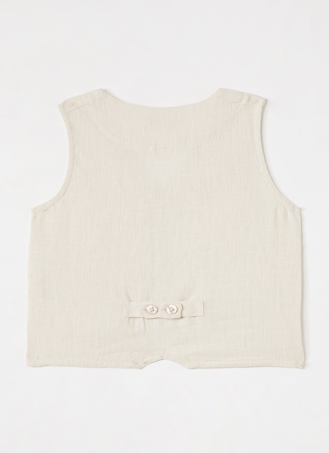 MarMar COPENHAGEN Jalfa gilet van linnen - voorkant 4 beige