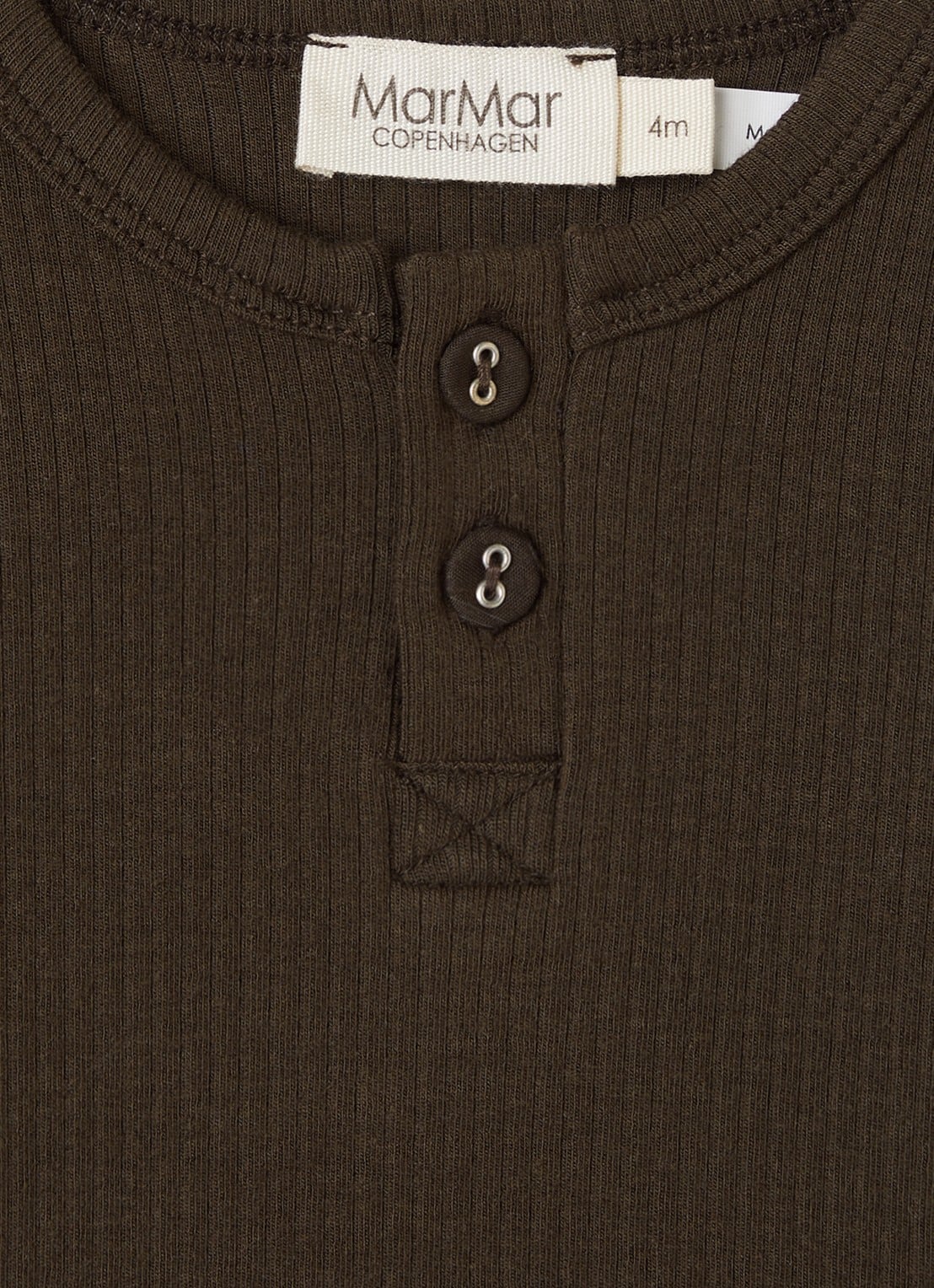 MarMar COPENHAGEN Longsleeve met ribstructuur - detail 3 donkerbruin