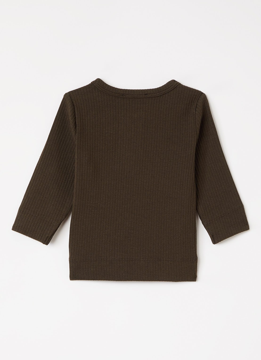 MarMar COPENHAGEN Longsleeve met ribstructuur - voorkant 2 donkerbruin