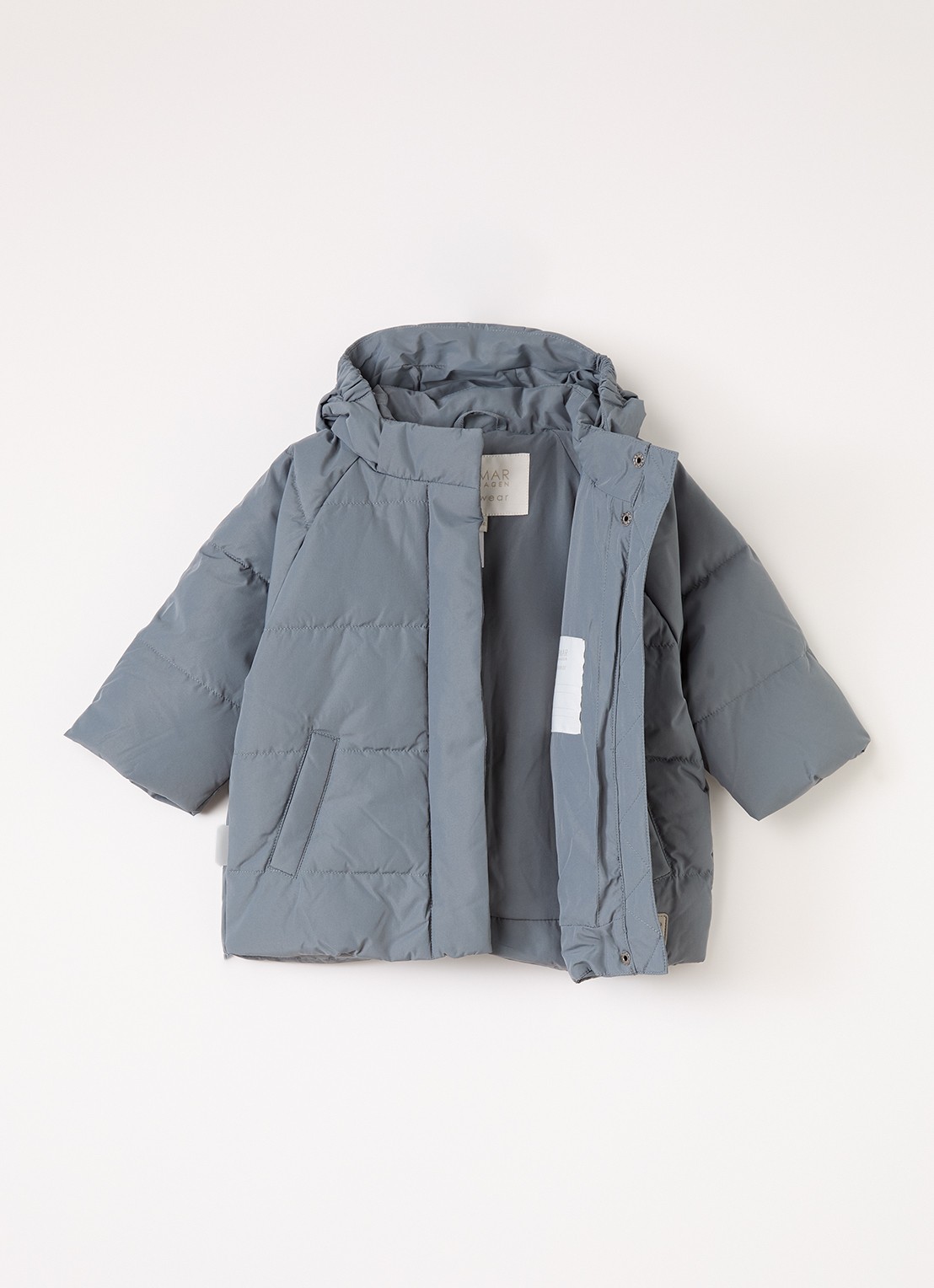 MarMar COPENHAGEN Omega pufferjack met donsvulling - voorkant 4 grijsmele