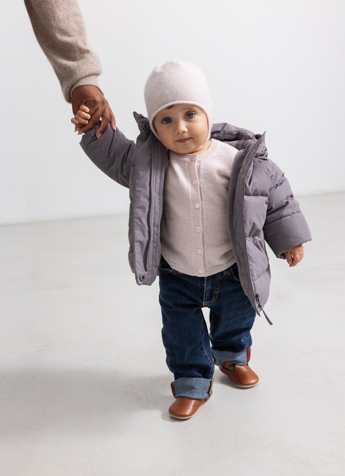 MarMar COPENHAGEN Omega pufferjack met donsvulling - voorkant beige