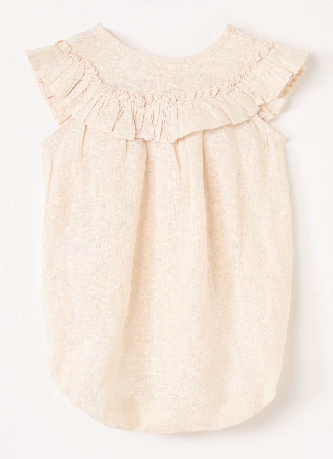 MarMar COPENHAGEN Rine romper van linnen - voorkant 2 beige
