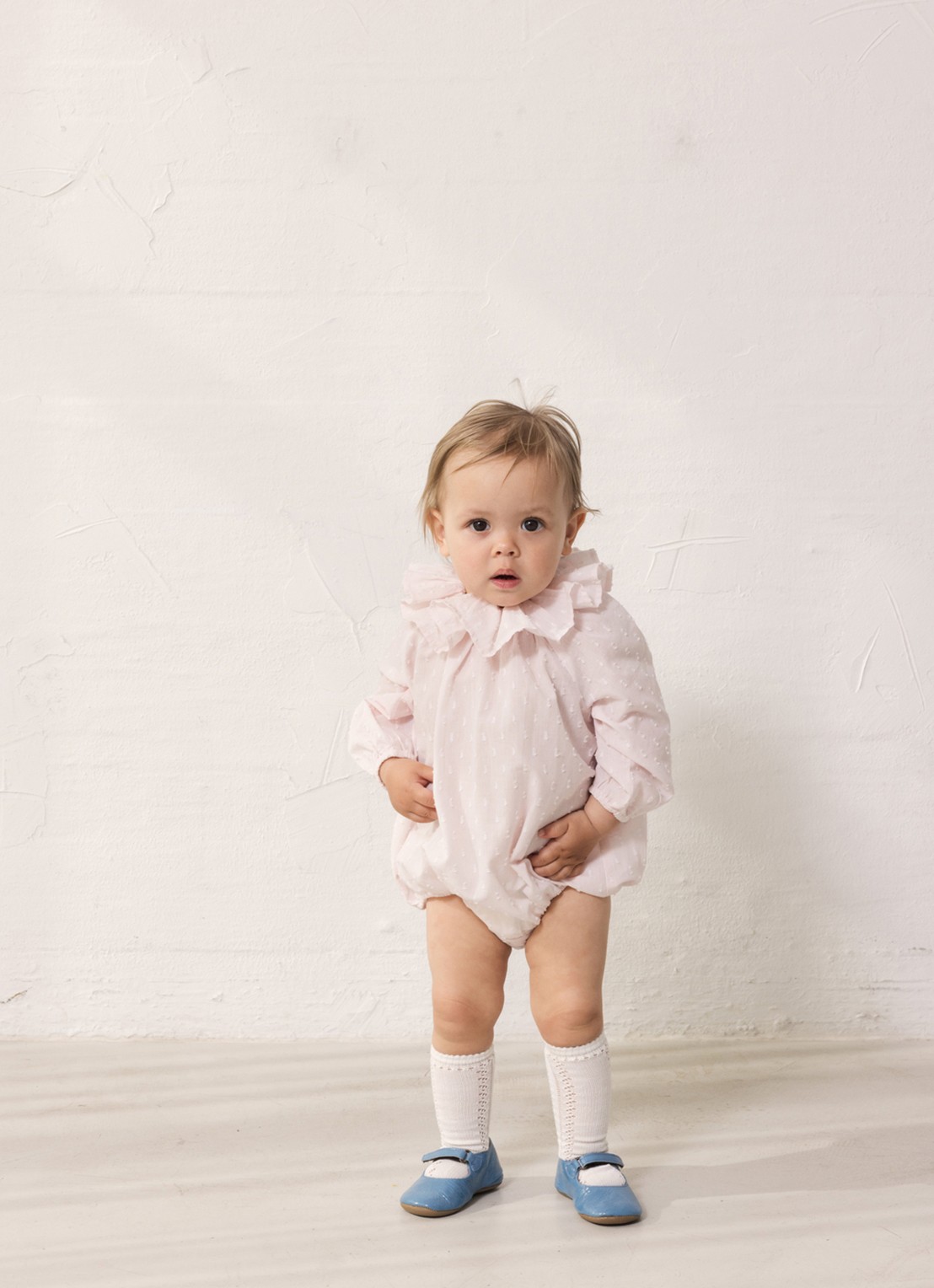 MarMar COPENHAGEN Rosetta romper met structuur - voorkant 5 lichtroze