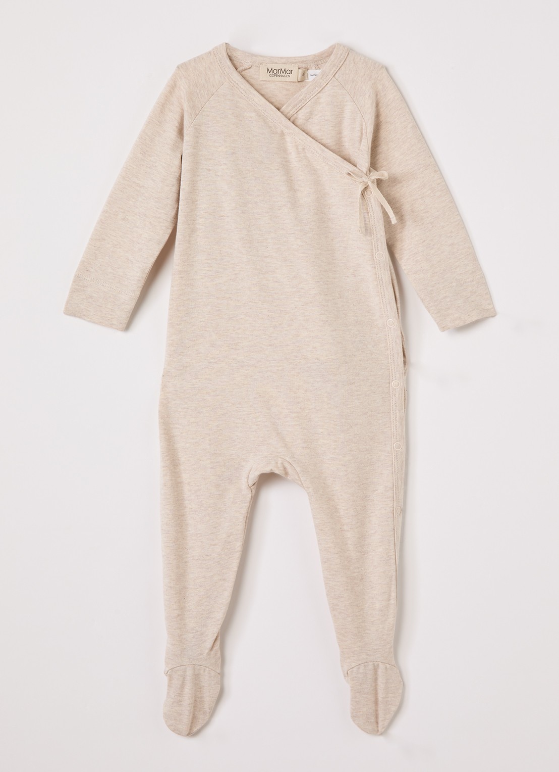 MarMar COPENHAGEN Rubetta babypak met overslag in  katoenblend - voorkant 2 beige