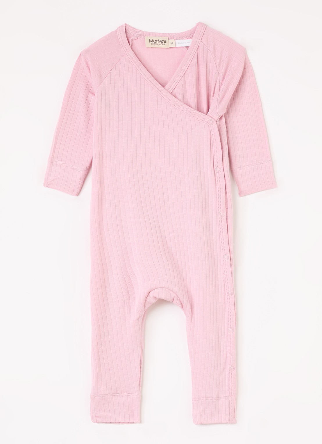 MarMar COPENHAGEN Rulo babypak met V-hals - voorkant roze