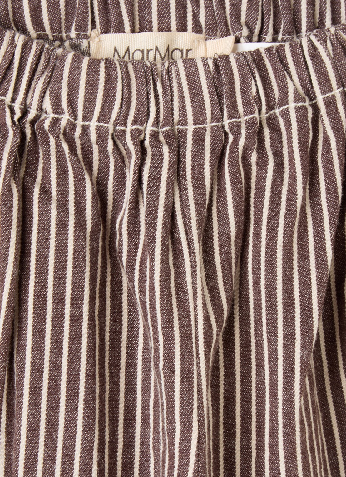 MarMar COPENHAGEN Straight fit broek met streepprint - detail donkerbruin
