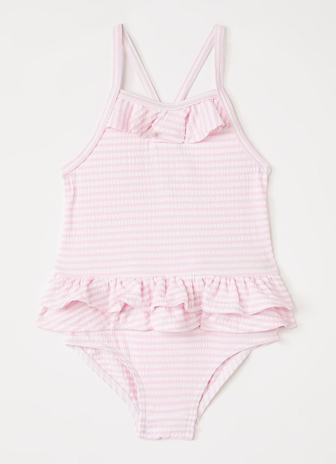 MarMar COPENHAGEN Swinnie badpak met streepprint - voorkant roze