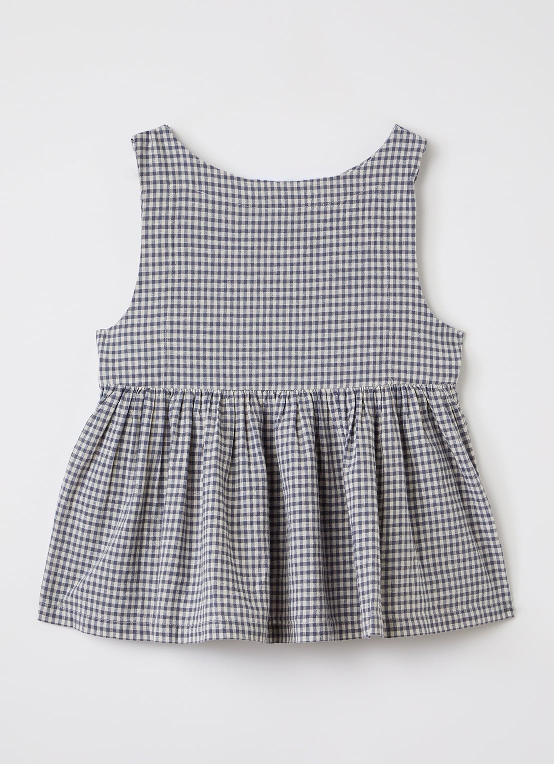 MarMar COPENHAGEN Tarame top met ruitdessin - achterkant donkerblauw