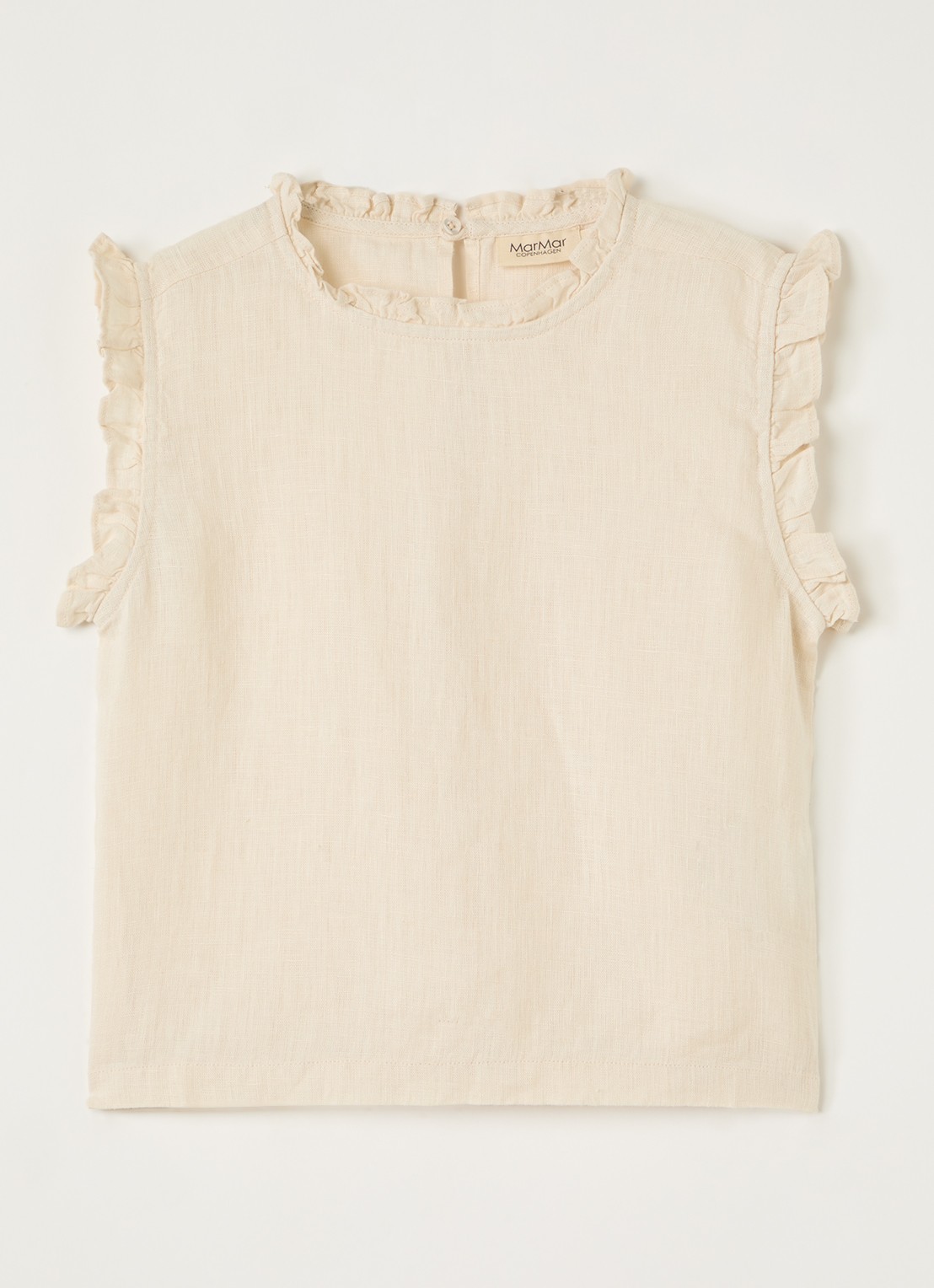 MarMar COPENHAGEN Tirra top van linnen - voorkant 4 beige