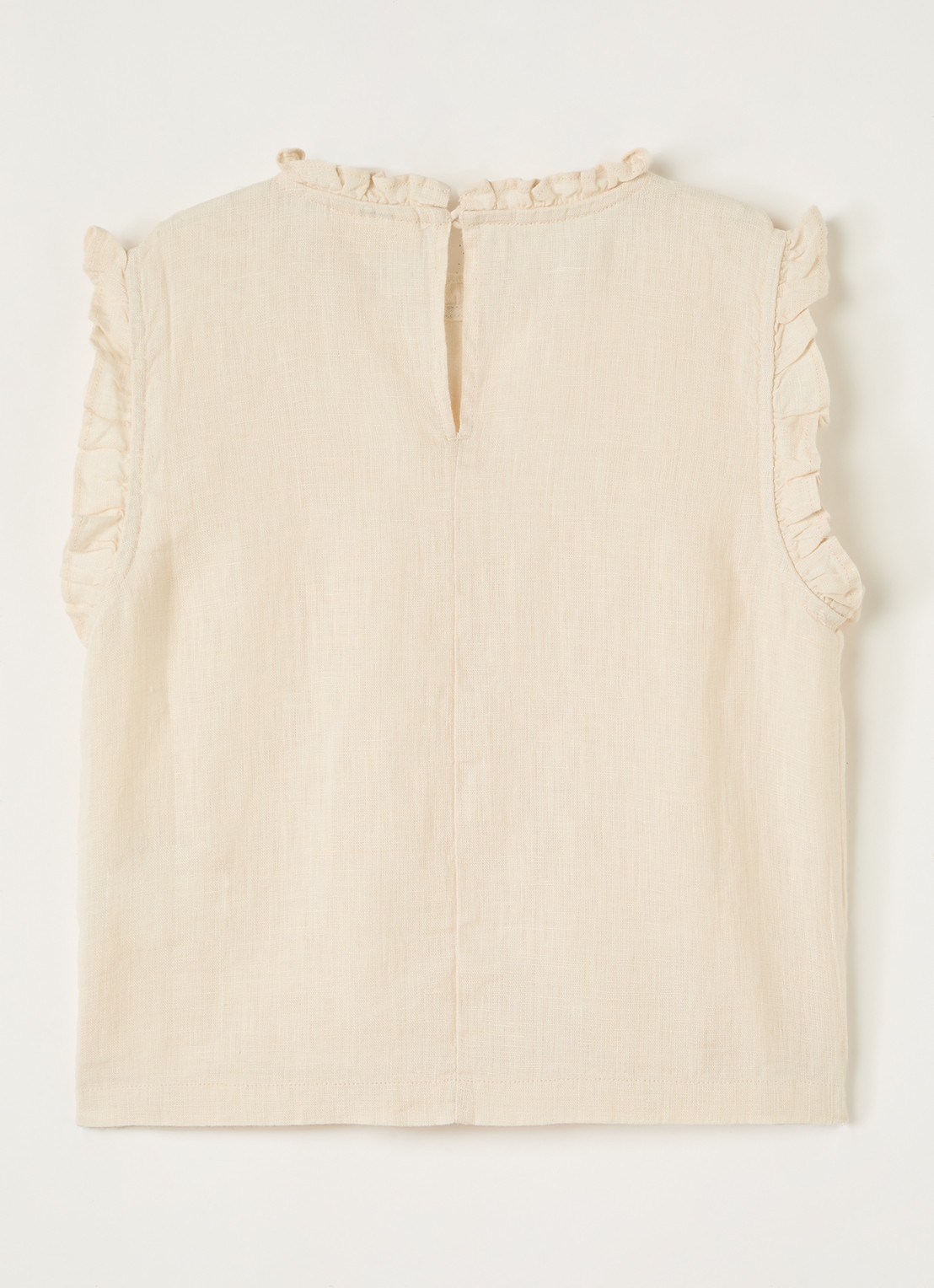 MarMar COPENHAGEN Tirra top van linnen - voorkant 5 beige
