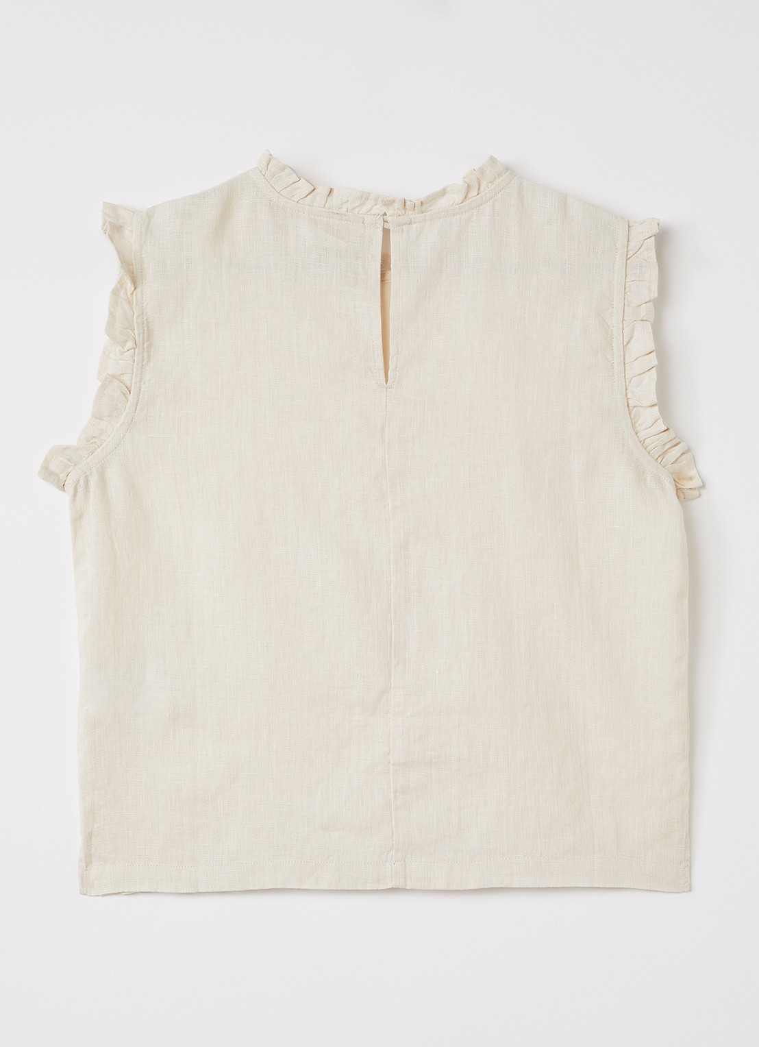 MarMar COPENHAGEN Tirra top van linnen - achterkant beige