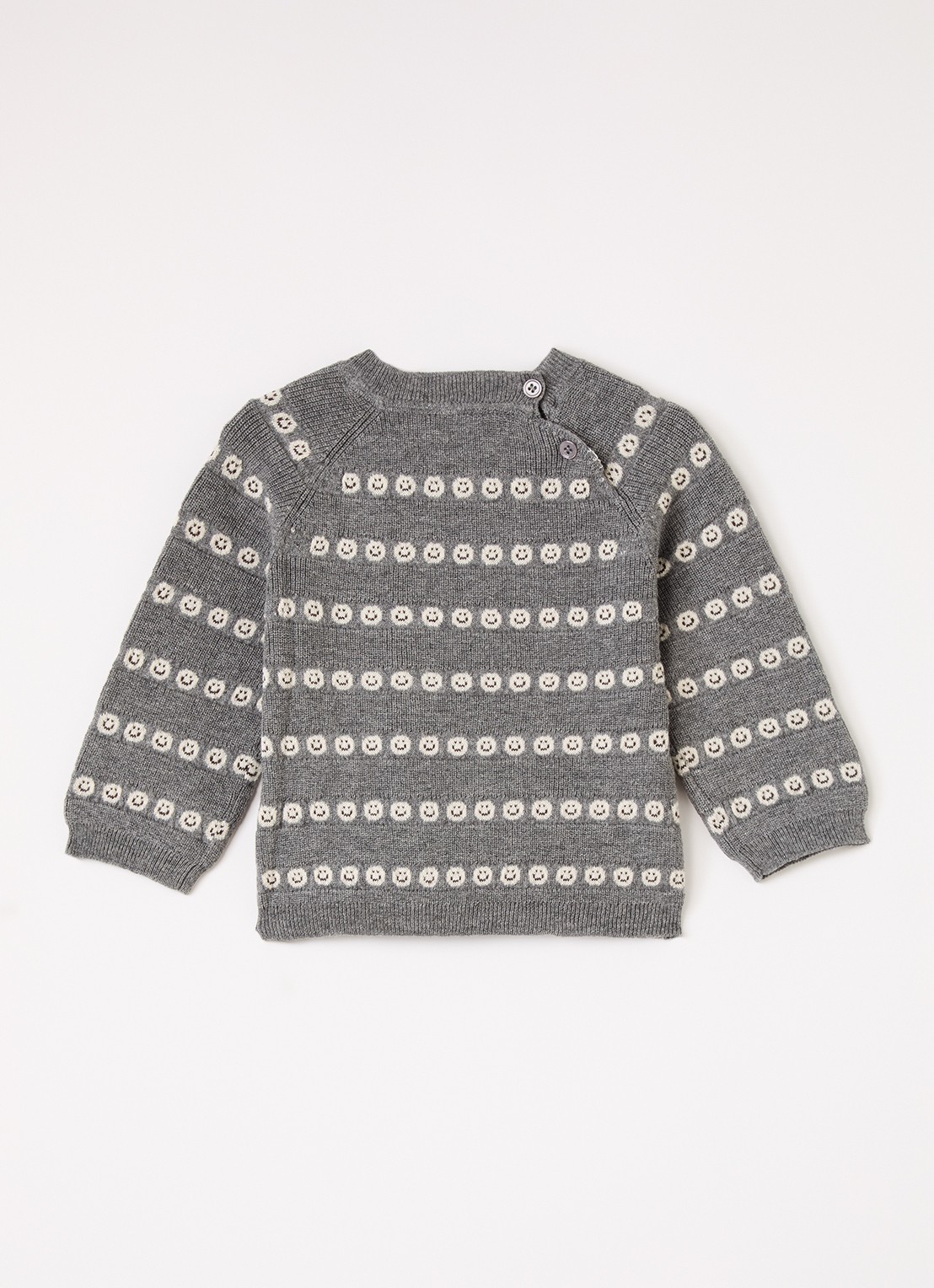 MarMar COPENHAGEN Torin grofgebreide trui in merino wolblend - voorkant 3 lichtgrijs
