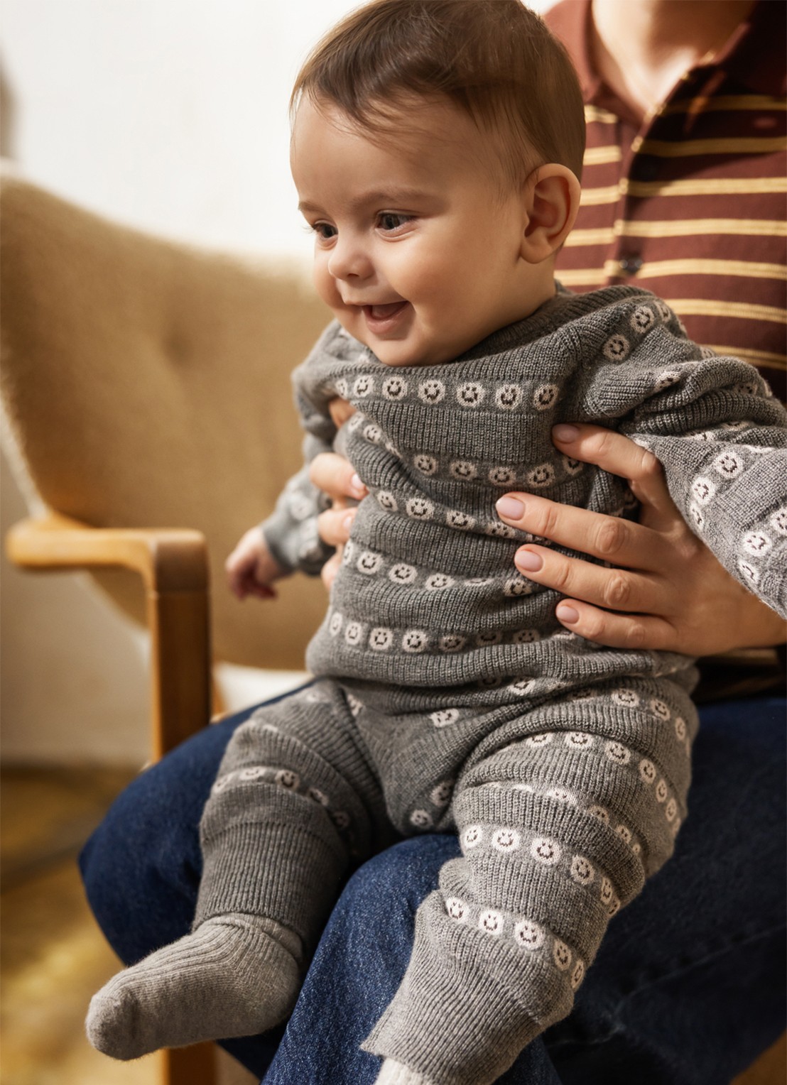 MarMar COPENHAGEN Torin grofgebreide trui in merino wolblend - voorkant 4 lichtgrijs