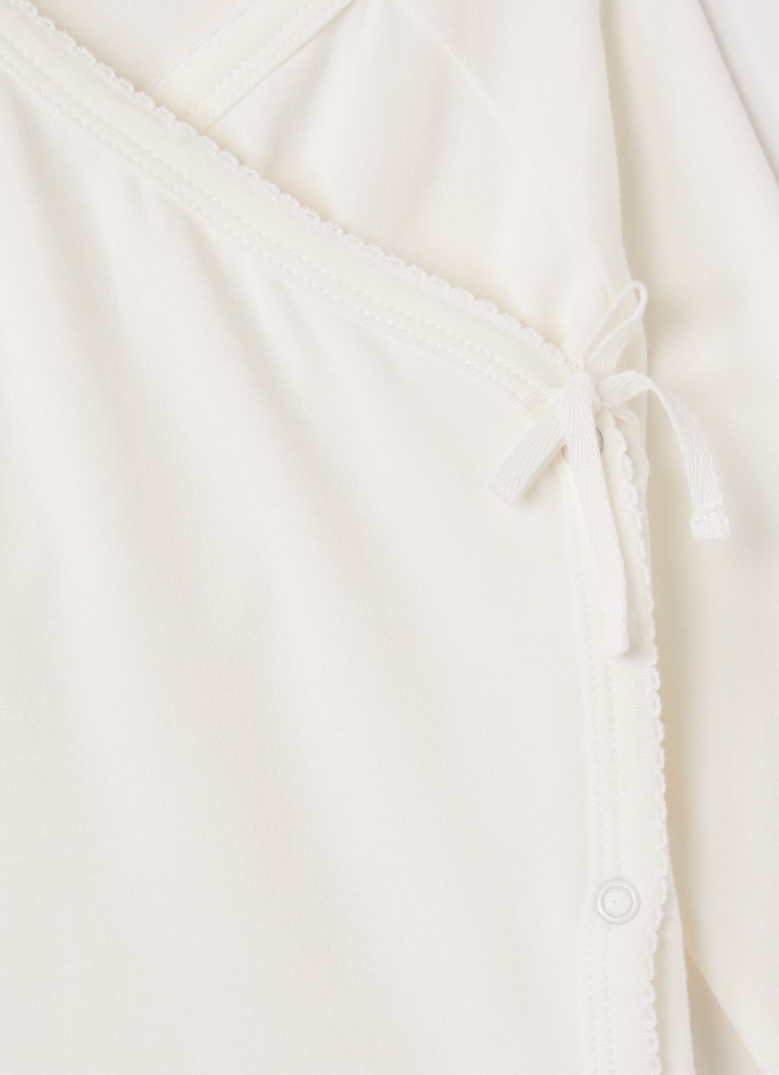 MarMar COPENHAGEN Tut longsleeve met overslag in  katoenblend  - detail 3 gebroken wit