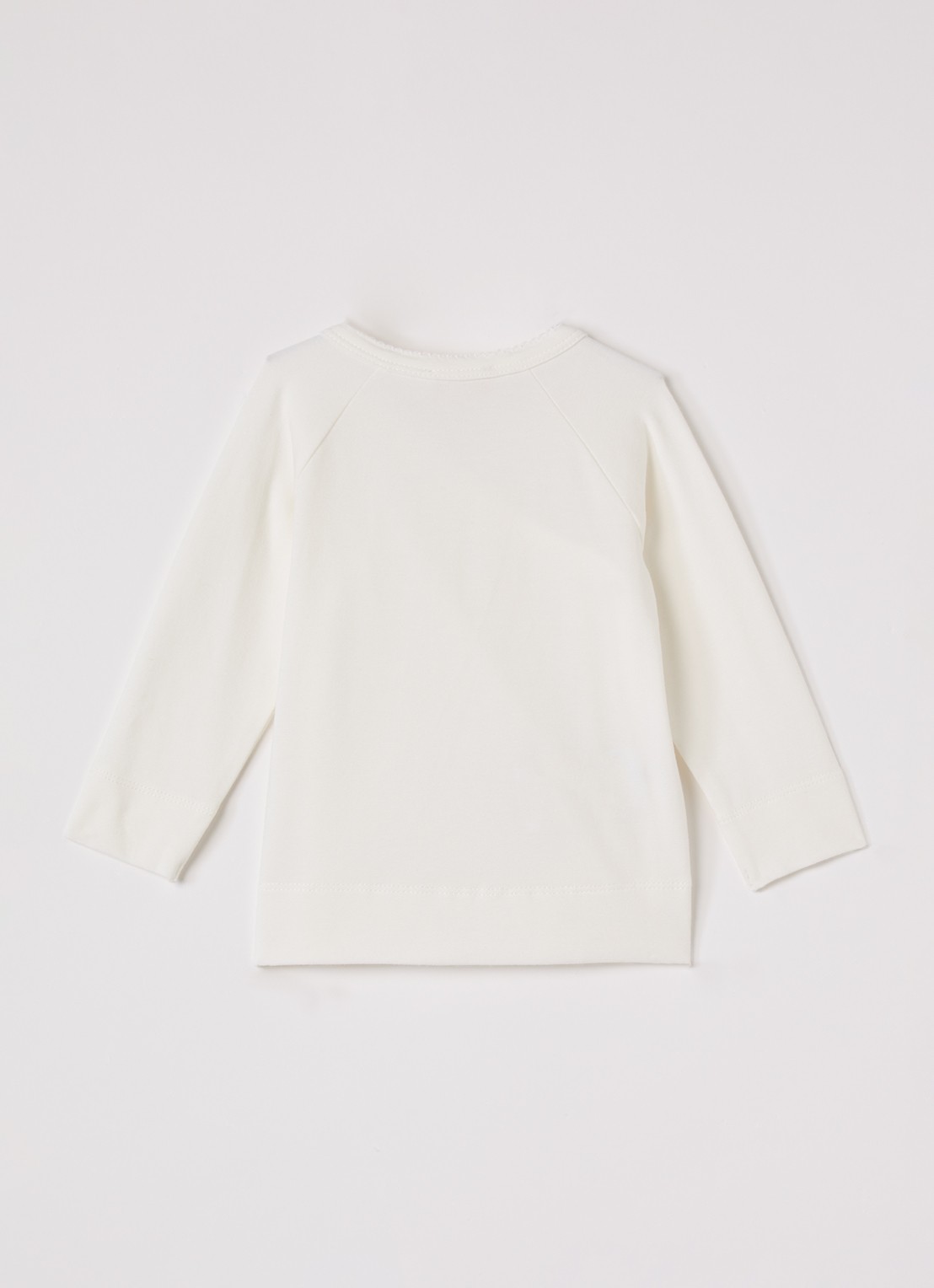 MarMar COPENHAGEN Tut longsleeve met overslag in  katoenblend  - voorkant 2 gebroken wit