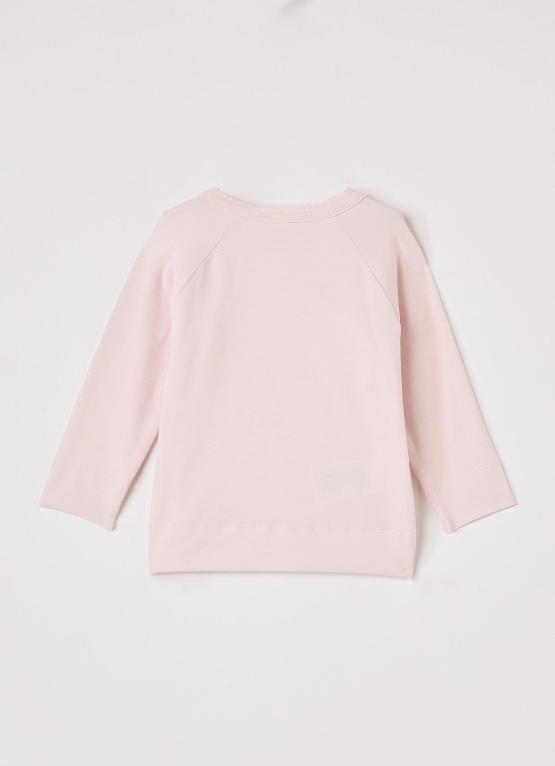 MarMar COPENHAGEN Tut longsleeve met overslag in  katoenblend  - achterkant 2 lichtroze