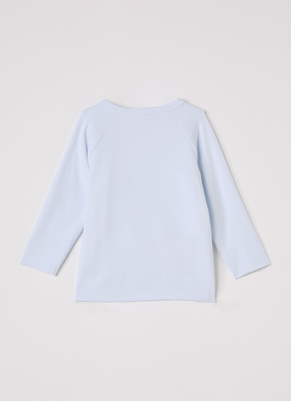 MarMar COPENHAGEN Tut longsleeve met overslag in  katoenblend  - voorkant 2 lichtblauw