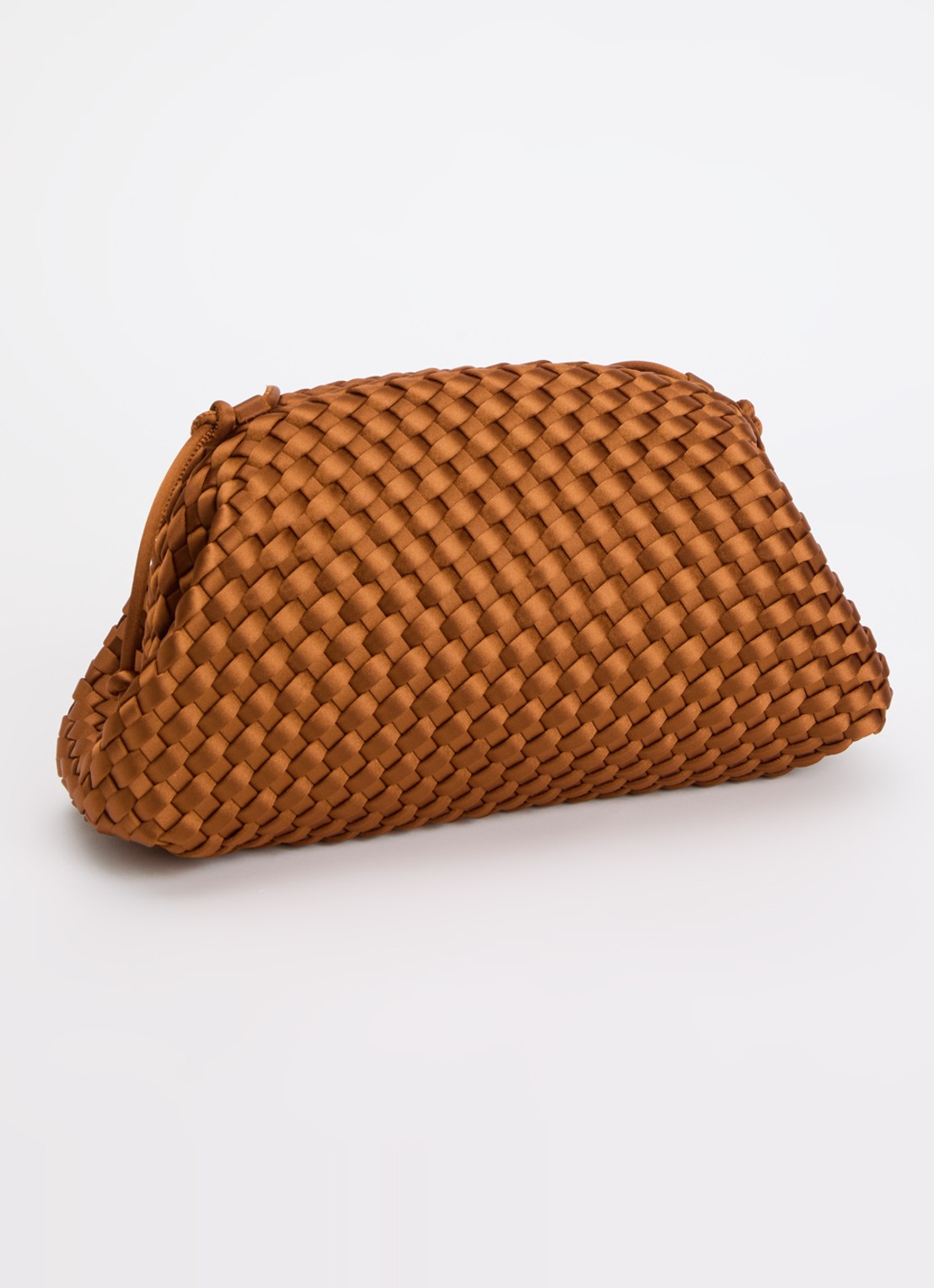 Marrea Clutch met gevlochten details en verstelbare schouderriem - achterkant 4 roestbruin
