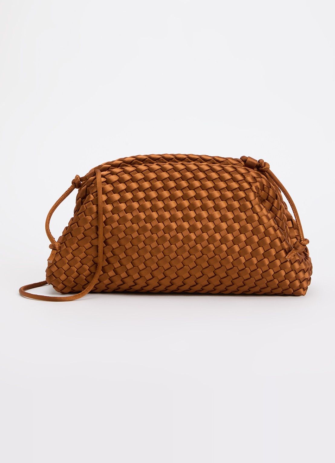 Marrea Clutch met gevlochten details en verstelbare schouderriem - voorkant 5 roestbruin