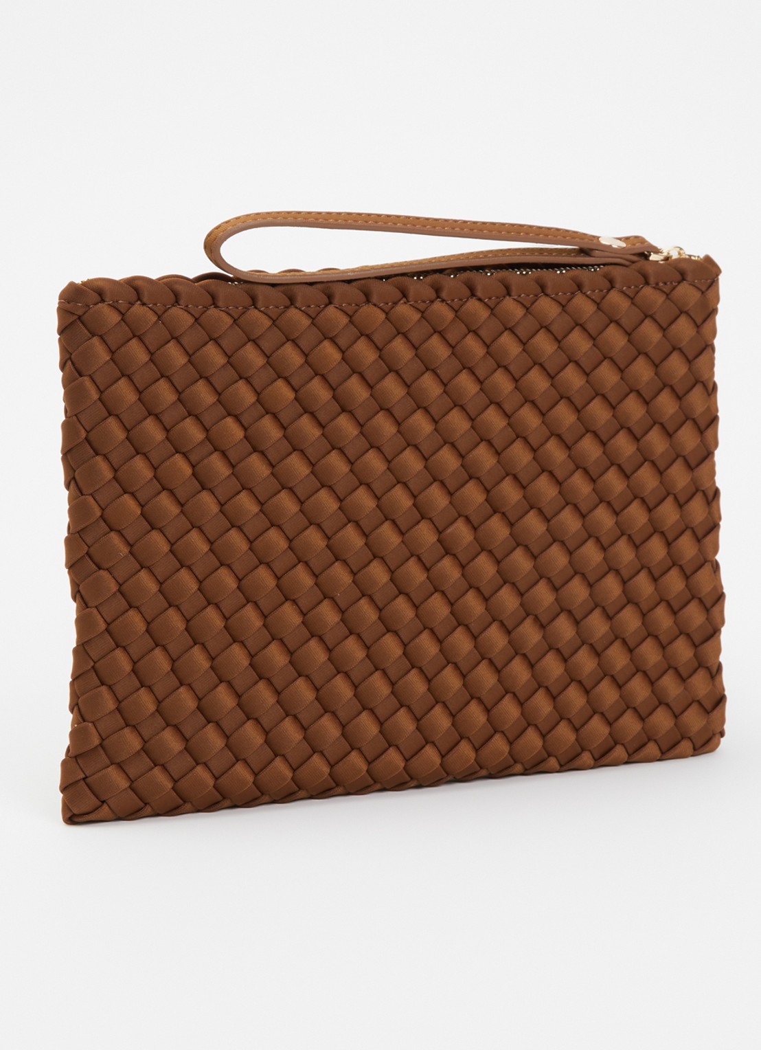 Marrea Clutch met gevlochten details  - achterkant 5 bruin