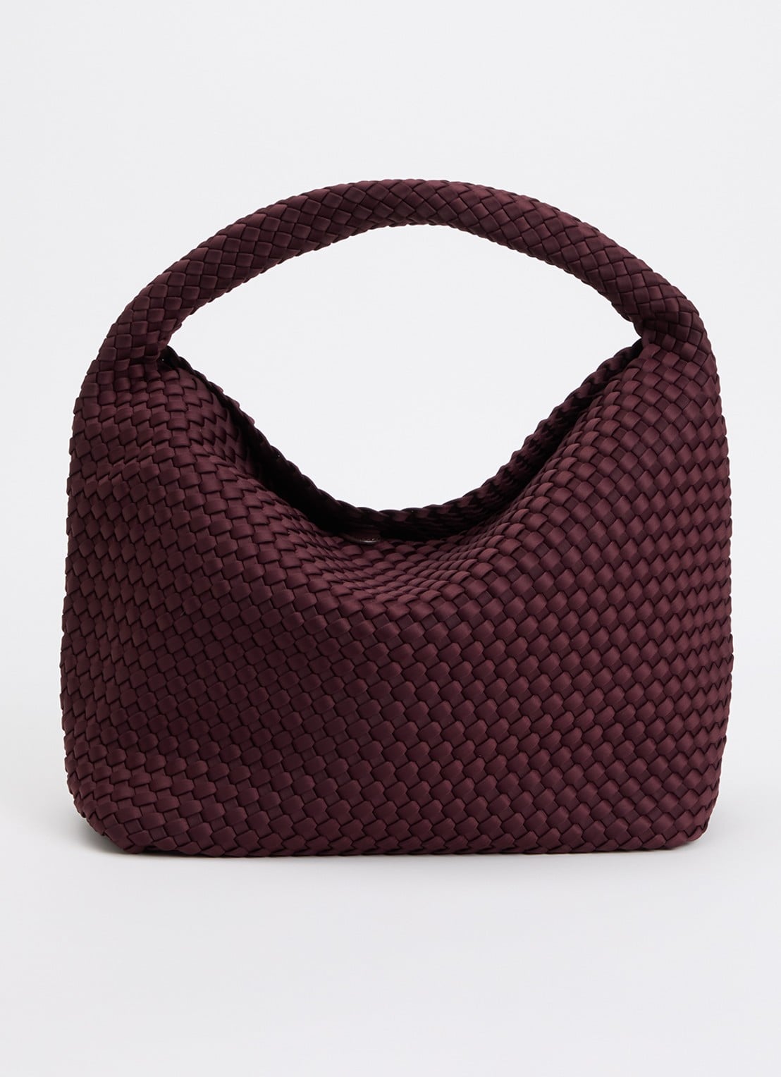 Marrea Large schoudertas met gevlochten details - voorkant 4 bordeauxrood