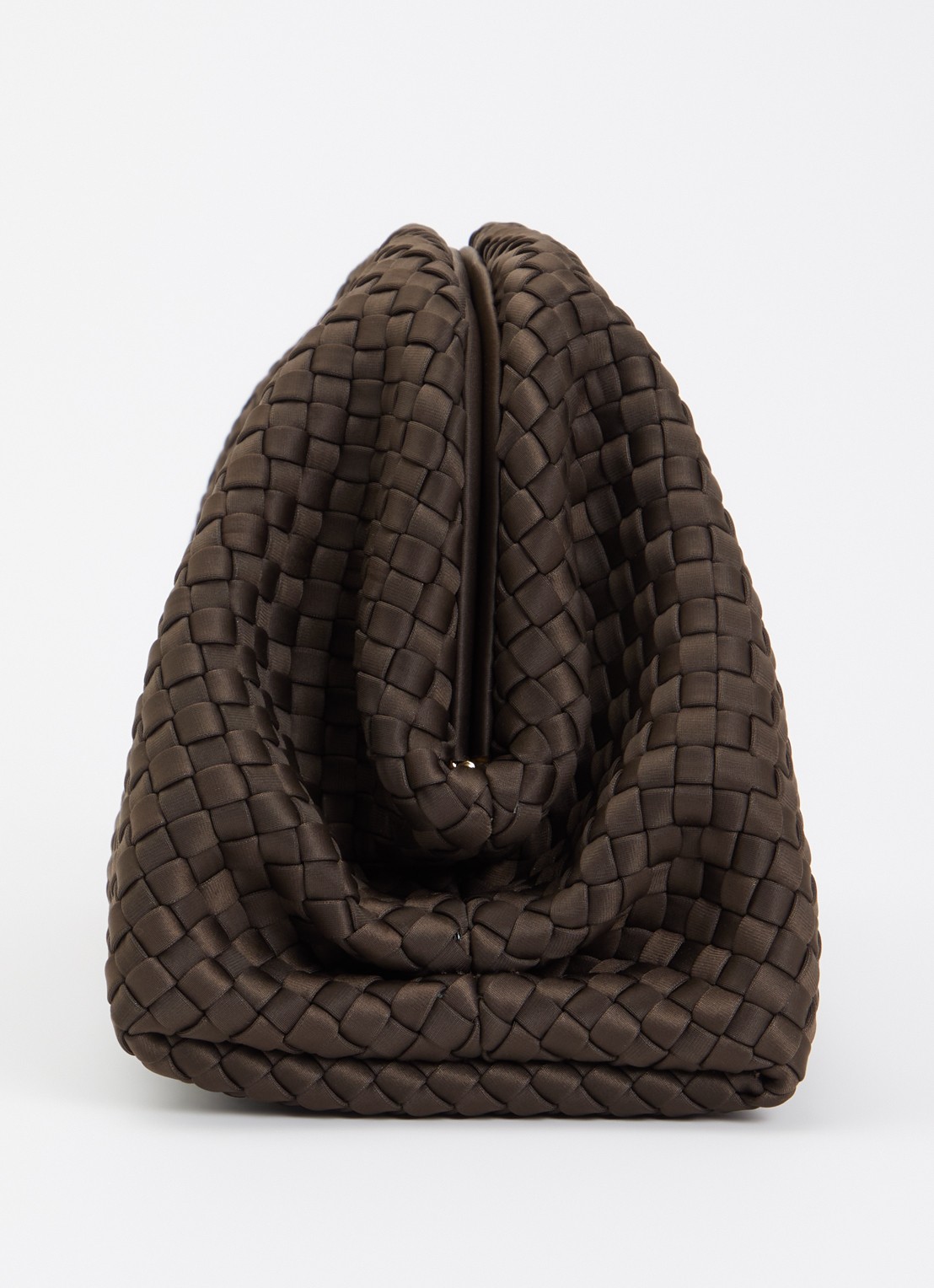 Marrea Maxi clutch met gewoven details - detail 3 donkerbruin
