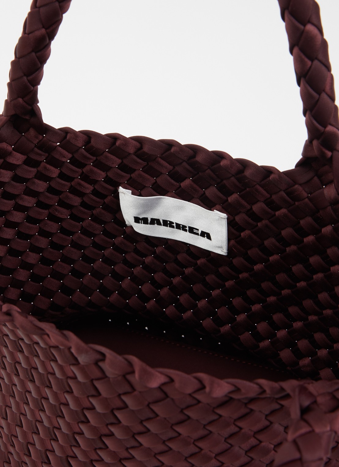 Marrea Midi handtas met afneembare schouderriem en gevlochten details  - detail aubergine