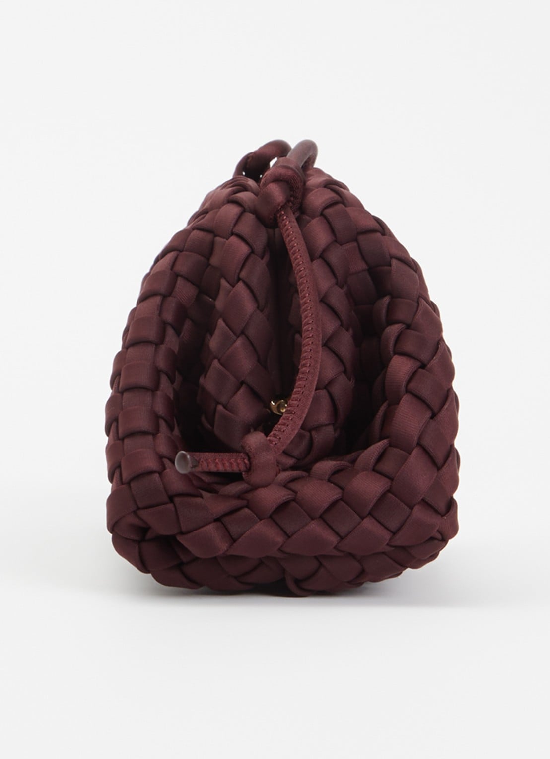 Marrea Pouch mini handtas met gevlochten detail  - detail 2 aubergine
