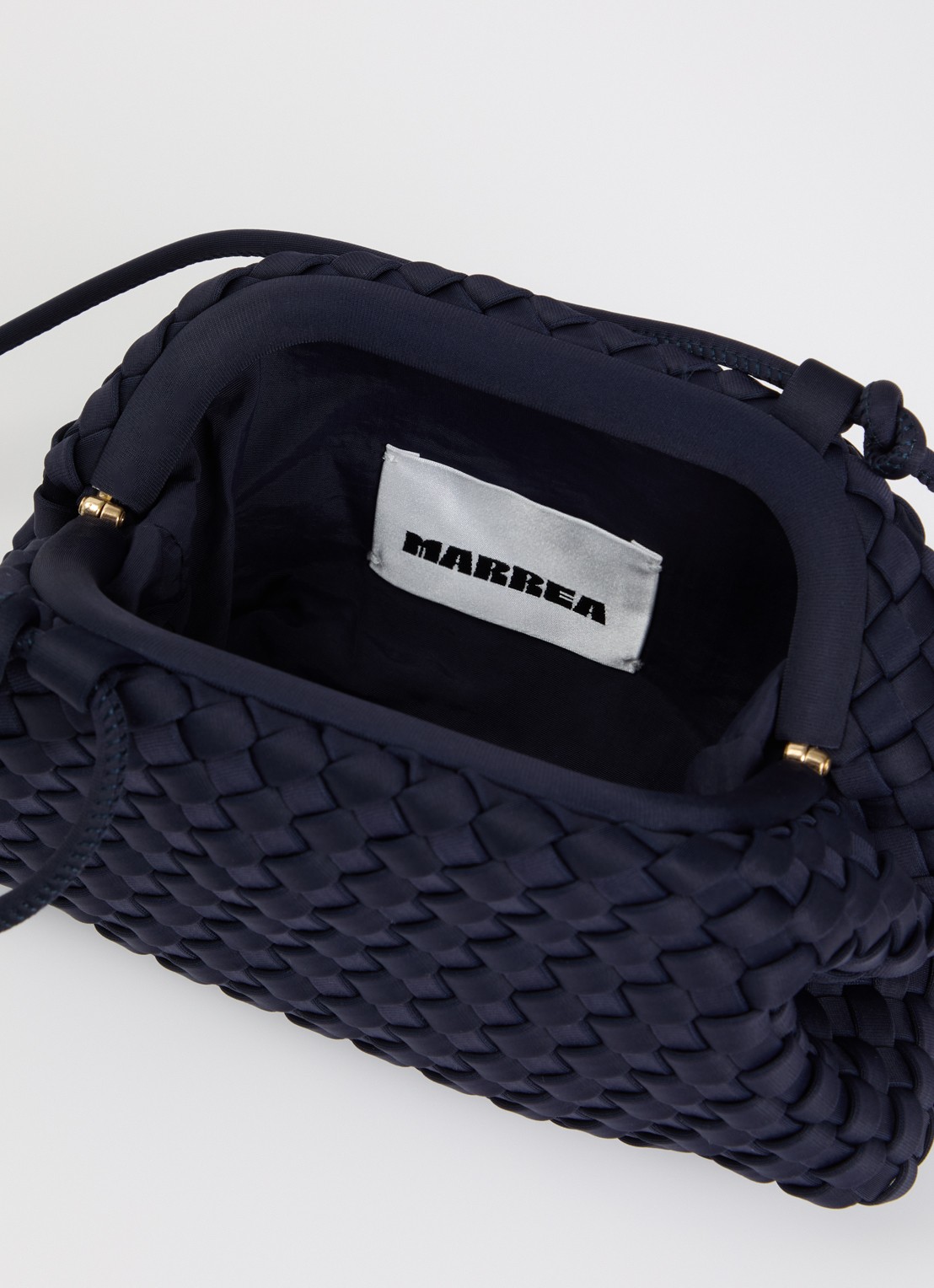 Marrea Pouch mini handtas met gevlochten detail  - detail 2 royalblauw