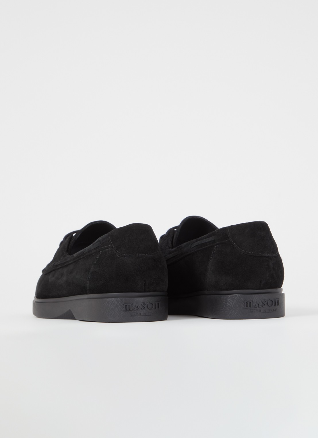 Mason Garments Amalfi Barca loafer van suède - achterkant 5 zwart
