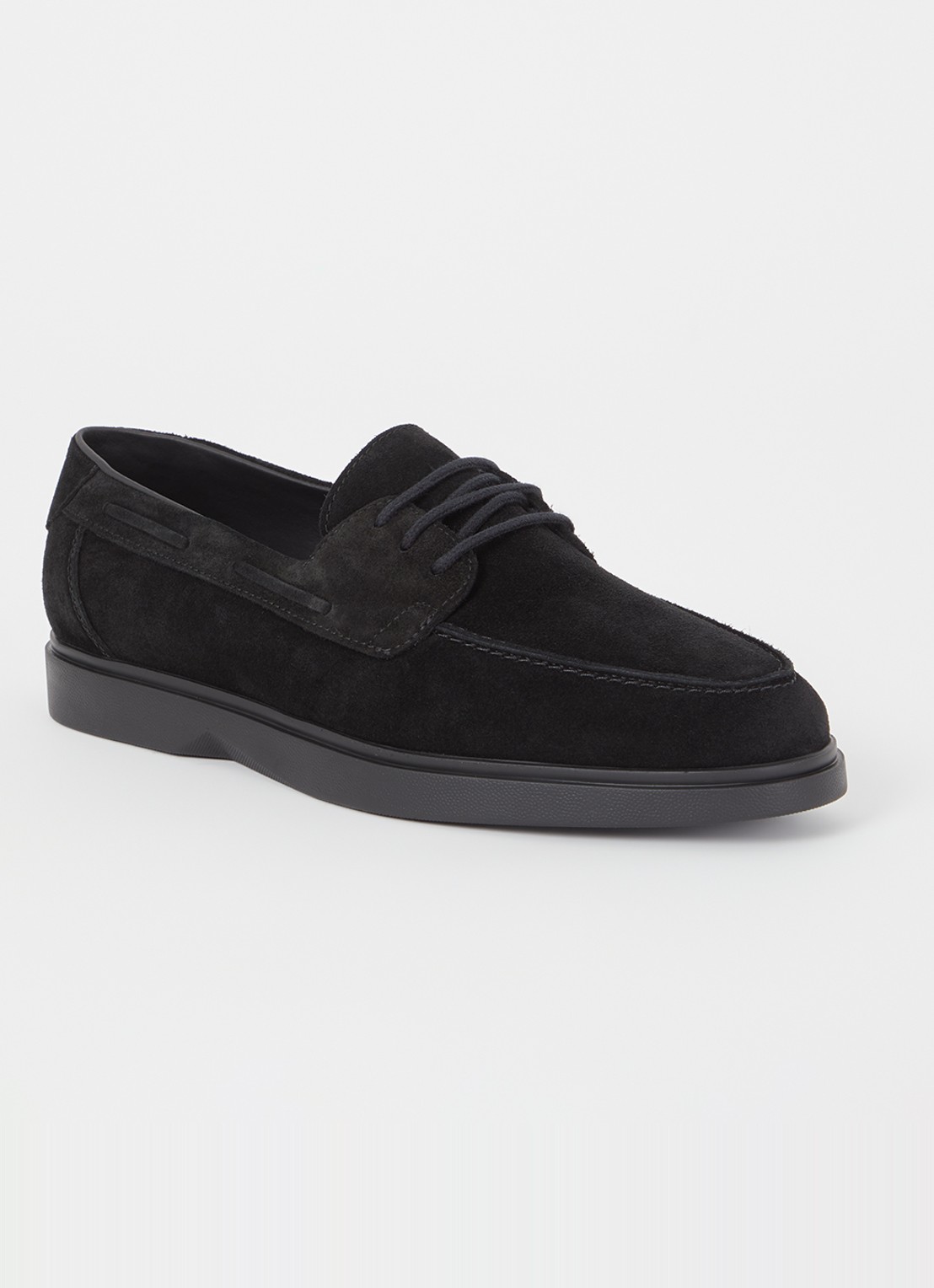 Mason Garments Amalfi Barca loafer van suède - voorkant 4 zwart