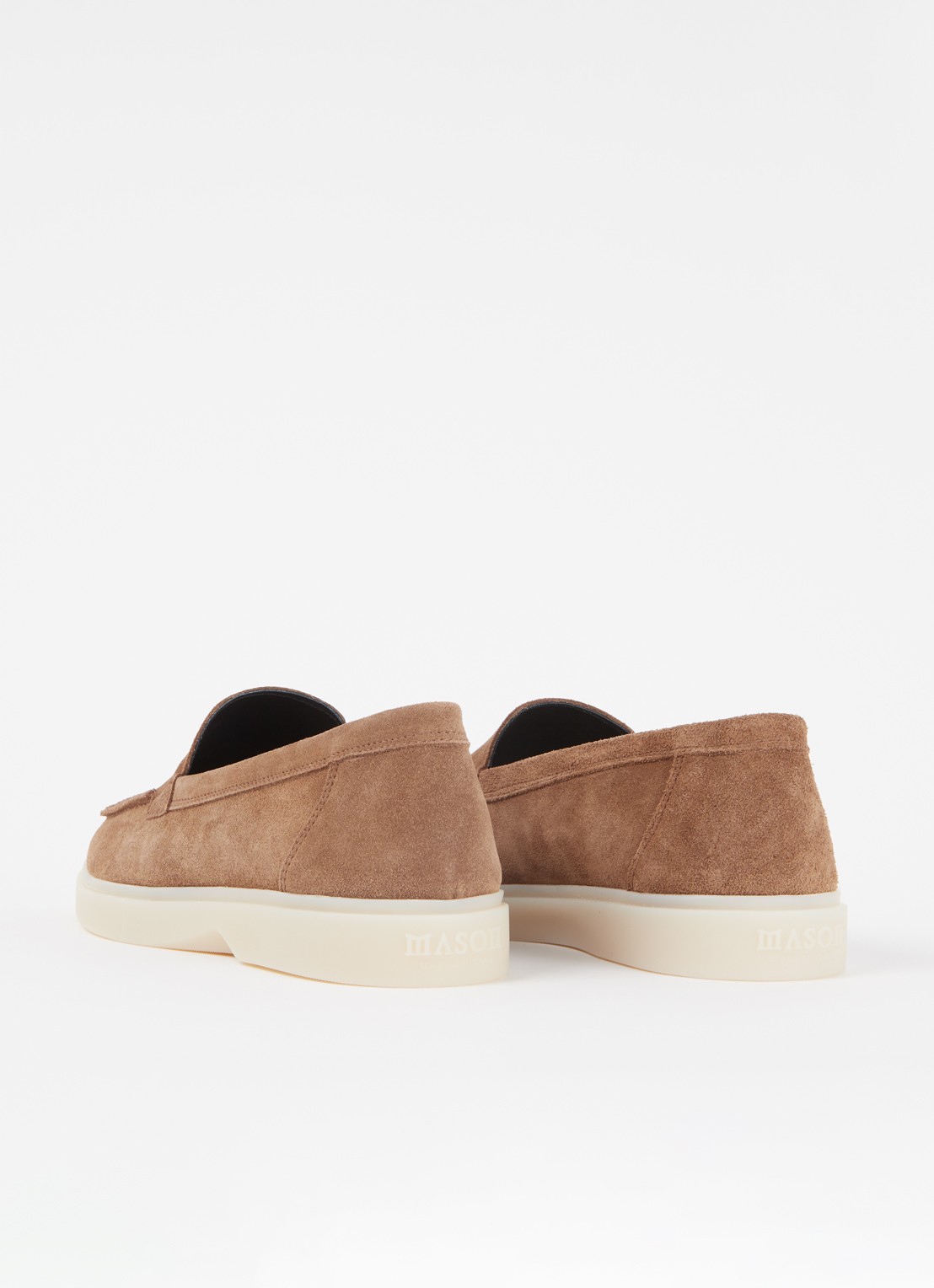 Mason Garments Amalfi loafer van suède  - achterkant 5 bruin