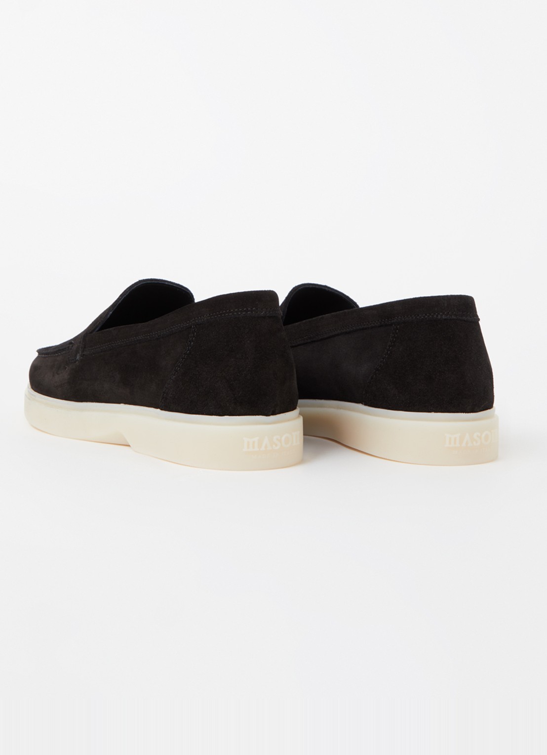 Mason Garments Amalfi slip-on van suède - detail 2 zwart