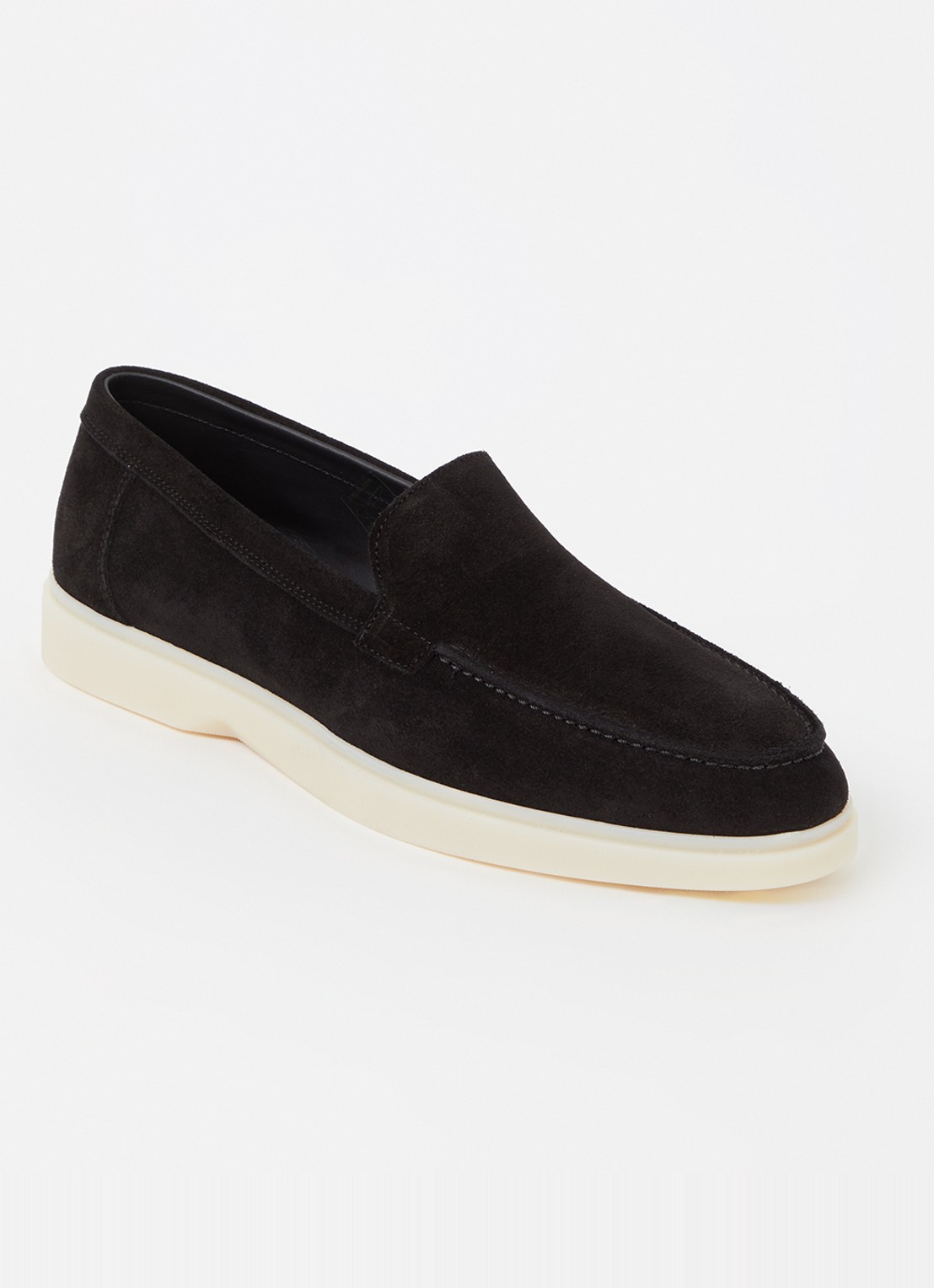 Mason Garments Amalfi slip-on van suède - voorkant 5 zwart