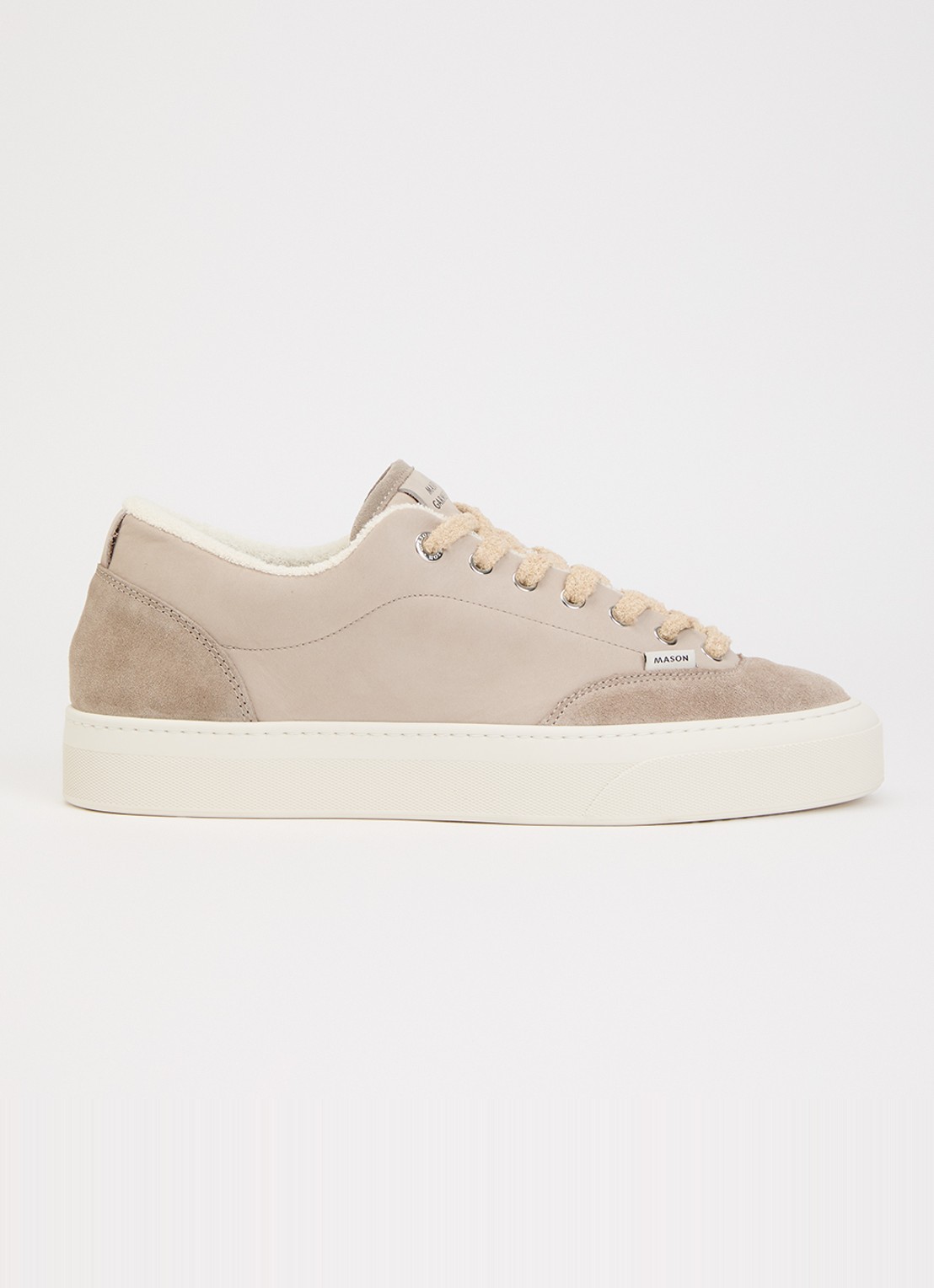 Mason Garments Atlantis sneaker van nubuck met suède details - voorkant 4 beige