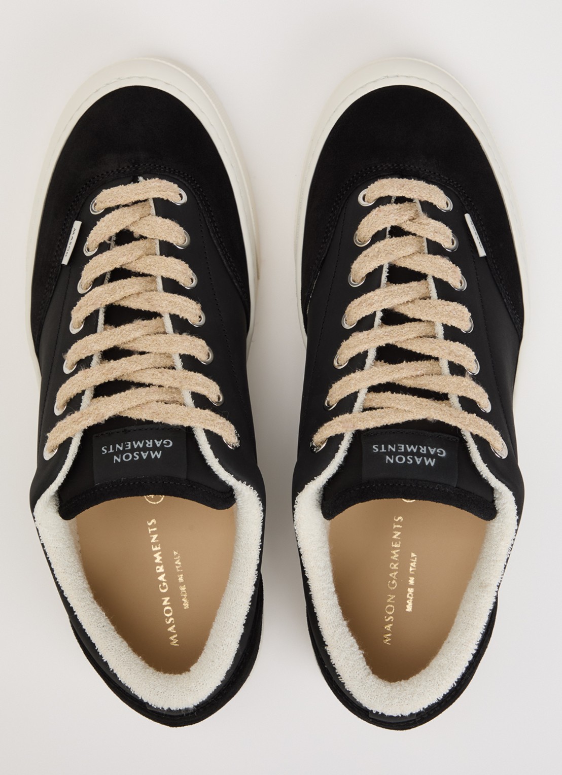 Mason Garments Atlantis sneaker van nubuck met suède details - detail 2 zwart
