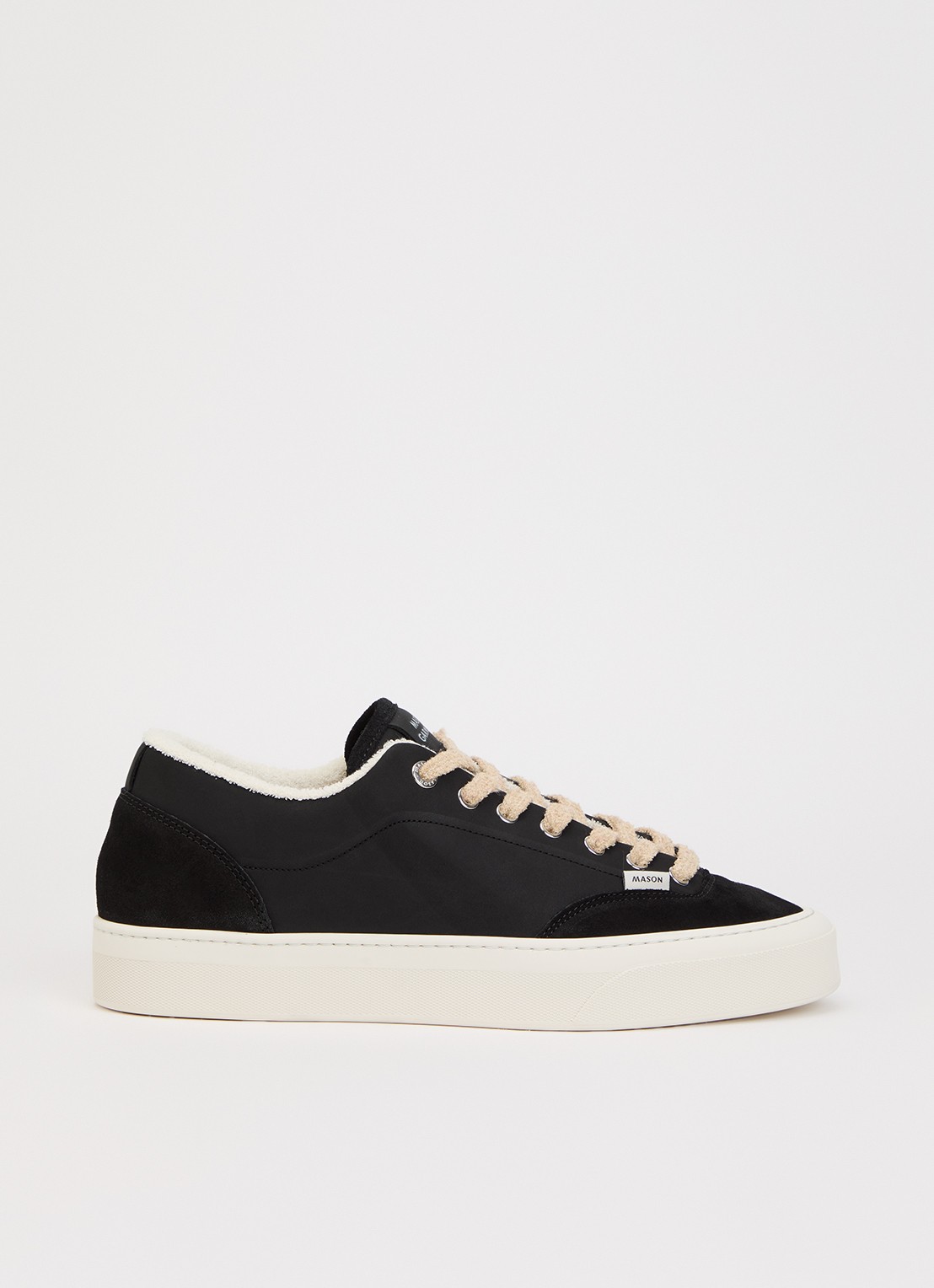 Mason Garments Atlantis sneaker van nubuck met suède details - voorkant 4 zwart