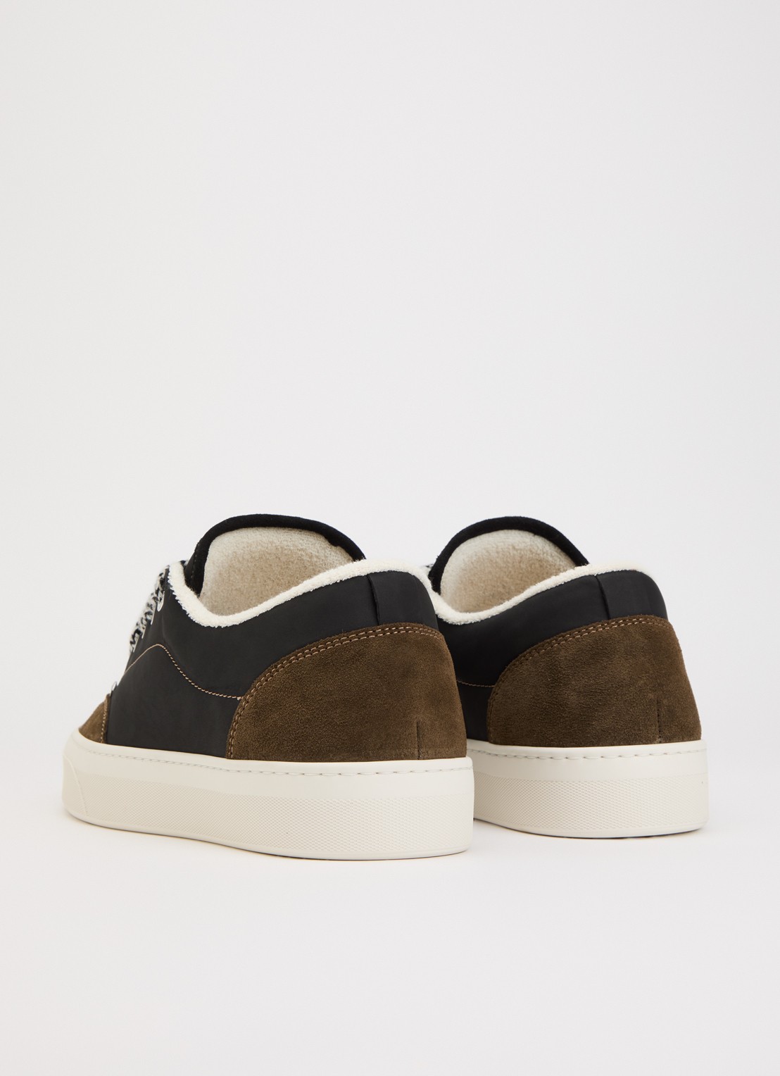 Mason Garments Atlantis sneaker van nubuck met suède details - achterkant bronsgroen